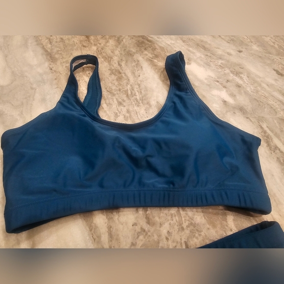 NWT! TEMPT ME womens 2 piece TEAL high waist athletic bikini set size MEDIUM - Picture 3 of 9